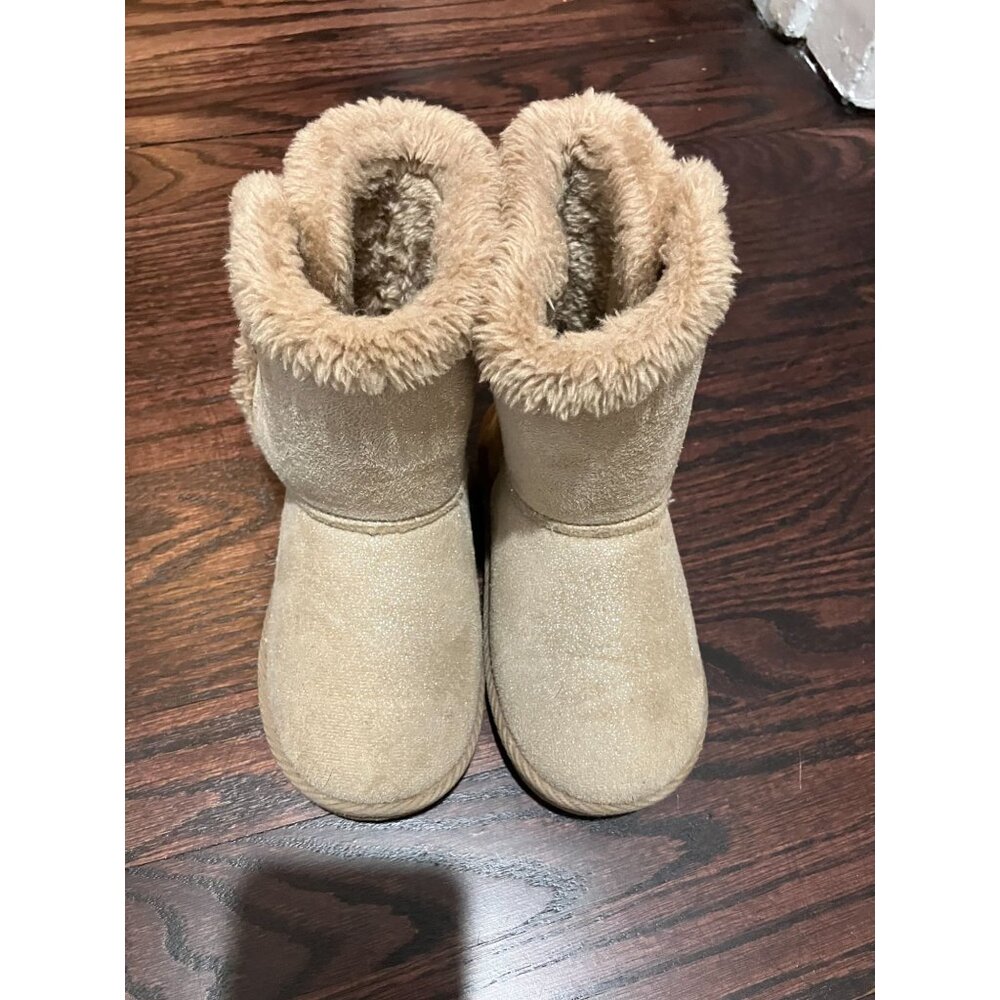 CIOR Toddler Snow Boots With Velcro Closure, Khaki, Size 26 (8 Toddler)